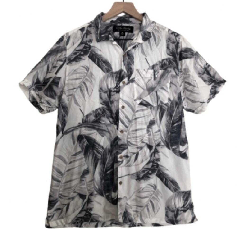Dirty Laundry Mens Casual Button Down Short Sleeve Tropical Viscose Shirt Medium